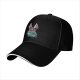 Black baseball cap with cute bat reading scary stories book print