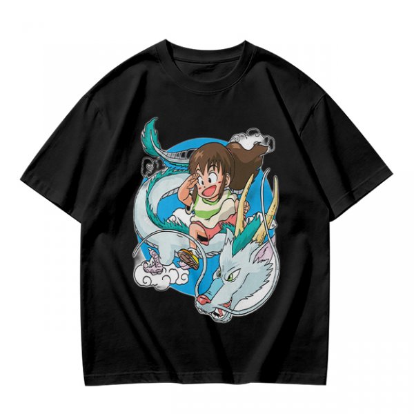 Spirited Away Chibi Haku and Chihiro Graphic T-Shirt