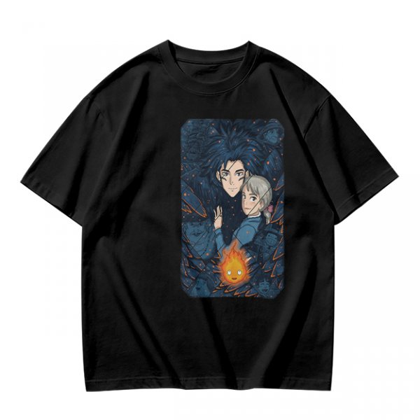 Howl's Moving Castle Anime Graphic Olive T-Shirt