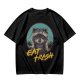 Olive Raccoon Eat Trash Graphic T-Shirt