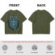 Olive T-Shirt With Blue Beholder Monster Graphic Print