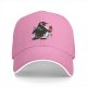 Black Baseball Cap With Cosmic Penguin Holding Ice Cream Print