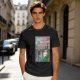 Olive T-shirt with Totoro cherry blossom Japanese woodblock print