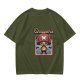 Olive T-Shirt with Tony Tony Chopper Lifting Weights Graphic
