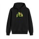 Black Hoodie With Cute Running Avocado Graphic Print