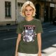 Olive t-shirt with angry gaming wolf graphic and funny apology text