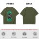 Oversized Olive T-Shirt With 'On My Way To Overreact' Cat Graphic