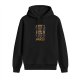Black hoodie with humorous haunted temple body quote graphic