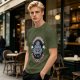Olive Graphic T-Shirt with Shitstorm Survivors Club Cartoon Print
