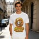 Olive green graphic t-shirt with cute reaper coffee themed print