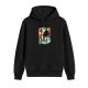 Black hoodie with anime samurai graphic print