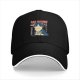 Black baseball cap with cat feelings graphic print