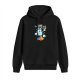 Black hoodie with cute unicorn pooping rainbows and glitter print