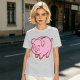 Olive Green T-Shirt With Cute Pink Piggy Bank Graphic Print