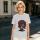 Olive t-shirt with cat graphic and 'You Found The Remote' movie text