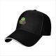 Black Baseball Cap With Cute Turtle Holding Coffee Cup Print