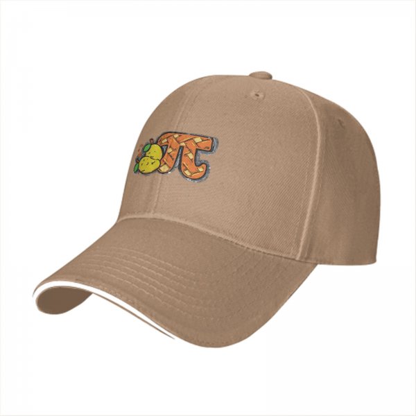 Black Baseball Cap With Pi Pie Lemon Graphic Design