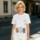 Olive T-Shirt With Cute Kitten Illustrations And Text Print