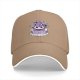 Black baseball cap with purple wizard cat and dice graphic