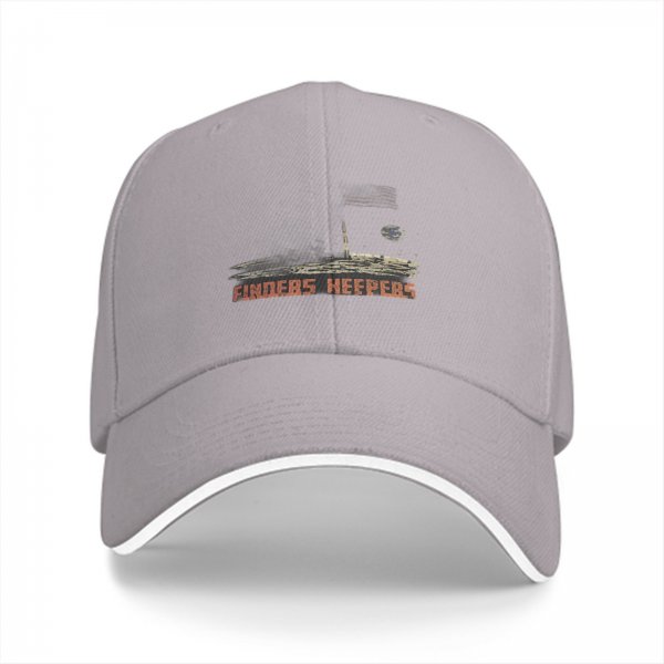 Black baseball cap with Finders Keepers boat graphic