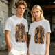 Olive T-Shirt With Cute Gingerbread Animal Christmas Print