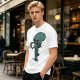 Olive T-Shirt With Alien Eating Ice Cream Graphic