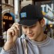 Black Baseball Cap With Underwater Pac-Man Graphic Print