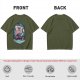Olive T-shirt with One Piece Thousand Sunny Pirate Ship Print