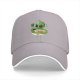 Black Baseball Cap with Cute Alien Eating Ramen Graphic