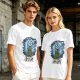 Olive T-Shirt with Fright Castle Skull Ghost Graphic