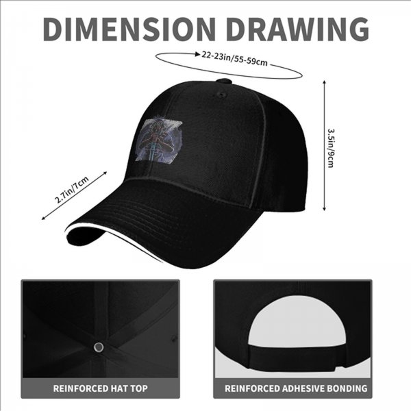 Black Baseball Cap With Dark Fantasy Warrior Sword Print