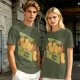 Olive T-Shirt With Cappy Nuggets Cartoon Print