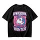 Unicorn Hunter Graphic Tee with Sword and Sparkle Design