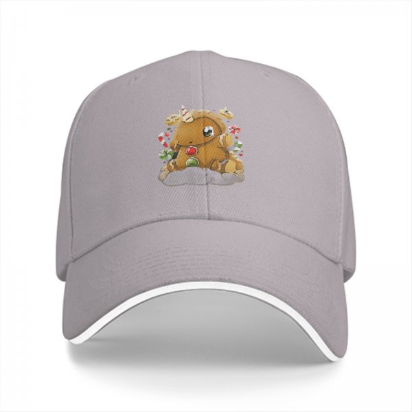 Black Baseball Cap With Cute Gingerbread Unicorn Christmas Print