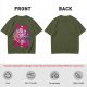 Olive T-shirt with Spinel Character Graphic Print