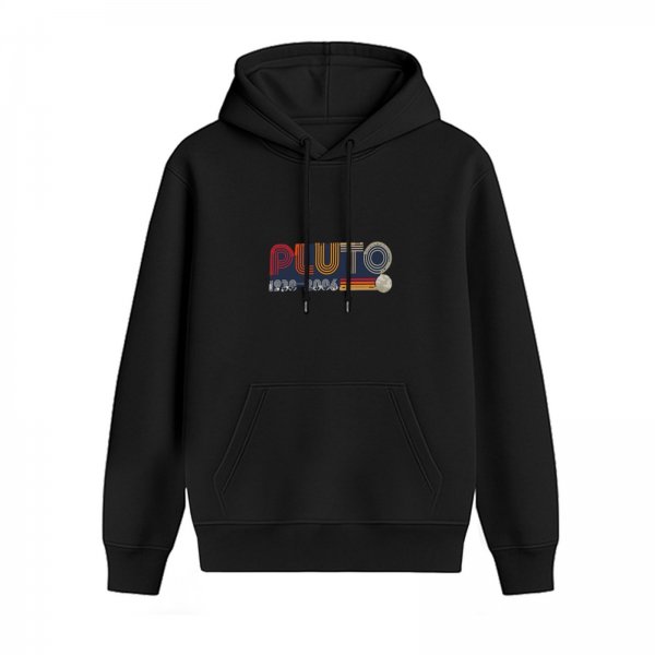 Pluto 1930-2006 Retro Style Graphic Black Hoodie