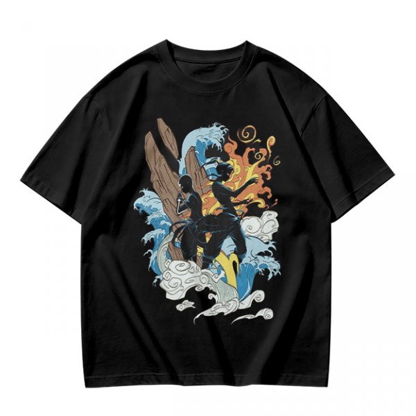 Olive T-Shirt With Elemental Bender Artwork Print