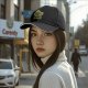 Black Baseball Cap With Goofy Green Slime Monster Print