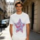 Olive T-Shirt With Patriotic Star Fast Food Print