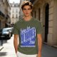 Olive t-shirt with funny yo mama's house greeting print