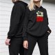 Black hoodie with 'Chat With A Dead Agent' skeleton graphic
