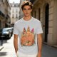Sleeping Dinosaur Surrounded by Food Slices Graphic T-Shirt