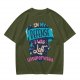 Olive t-shirt with 'In My Defense I Was Left Unsupervised' graphic