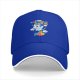 Black baseball cap with playful unicorn rainbow poop graphic