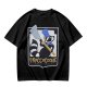 Olive green t-shirt with raccoon chef graphic and text