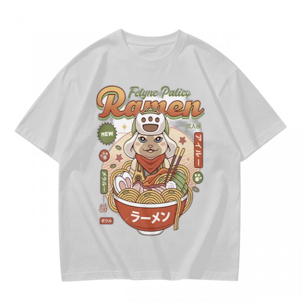 Palico Ramen Graphic Tee for Anime and Gaming Fans