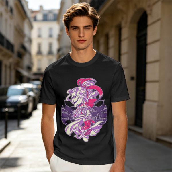 Olive Green T-Shirt With Fantasy Character Graphic Print