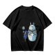 Olive T-Shirt with Mech Totoro and Girl at Bus Stop Print
