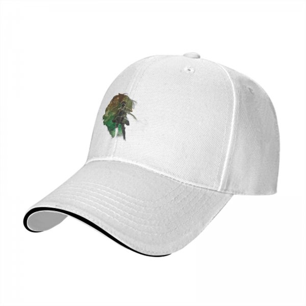 Black Baseball Cap With Fantasy Warrior Silhouette Art Print