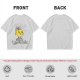 Olive green t-shirt with cheerful lemon mascot graphic and make lemonades text